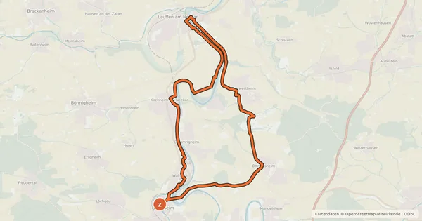 Kartenübersicht der Radroute Römer-Tour - 3B6 -
