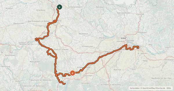 Kartenübersicht der Radroute Römerradweg