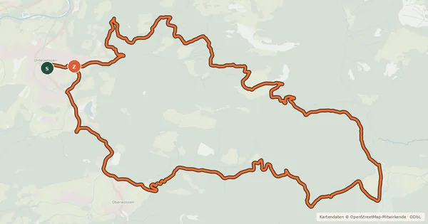 Kartenübersicht der Radroute Röthelmoos-Jochbergalm Runde
