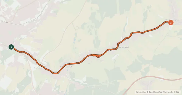 Kartenübersicht der Radroute Rollbockbahn