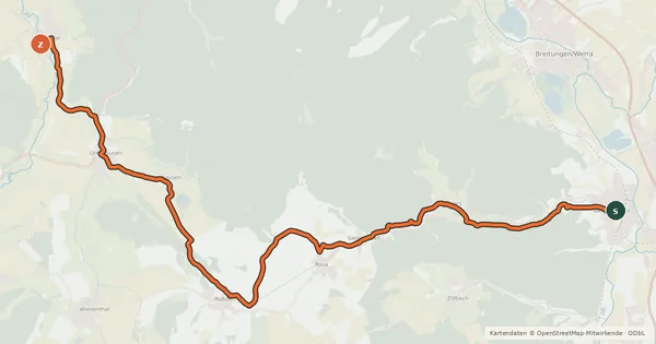 Kartenübersicht der Radroute Rosatal-Radweg