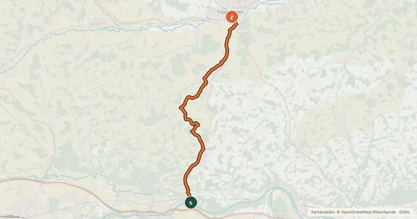 Kartenübersicht der Radroute Rott-Inn Radweg