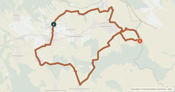 Kartenübersicht der Radroute Rotweinradweg