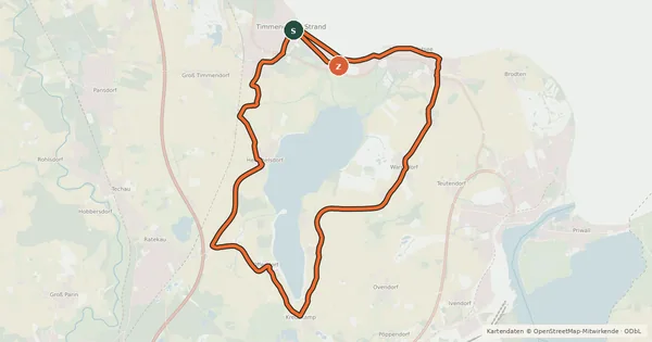 Kartenübersicht der Radroute Round-the-lake-Tour