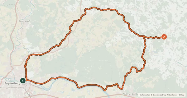 Kartenübersicht der Radroute Route 1
