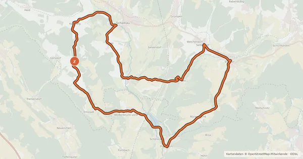 Kartenübersicht der Radroute Route 2