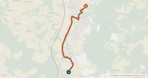 Kartenübersicht der Radroute Route 2