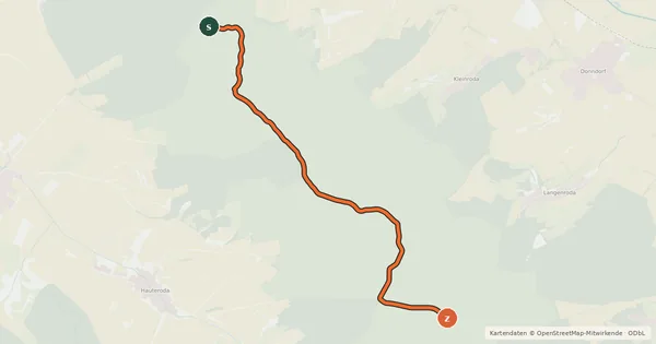Kartenübersicht der Radroute Route 7-14 Wetzelshain