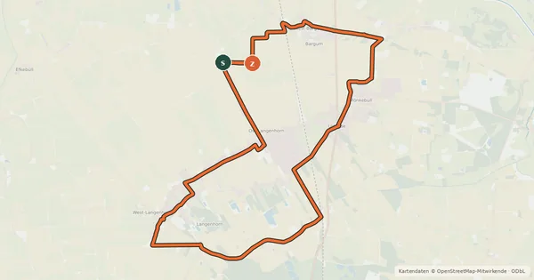 Kartenübersicht der Radroute Route an der Geestkante