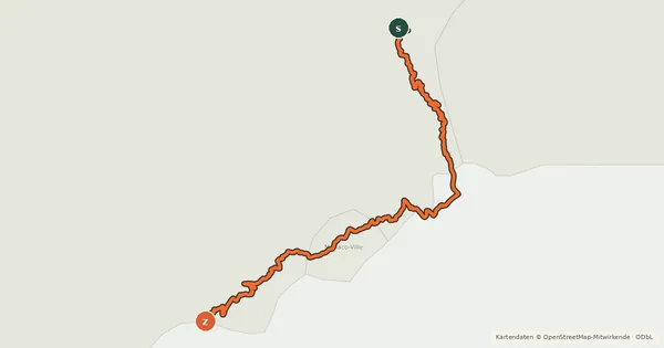 Kartenübersicht der Radroute Route des Grandes Alpes à vélo, étape 14, Sospel / Nice