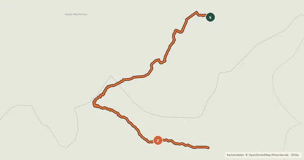 Kartenübersicht der Radroute Route des Grandes Alpes à vélo, variante Guillestre / Barcelonnette