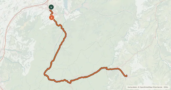 Kartenübersicht der Radroute Route des lacs