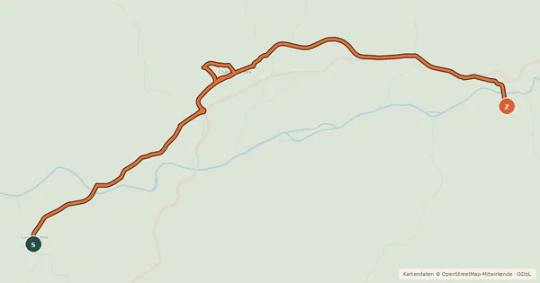 Kartenübersicht der Radroute Route des lacs - Voie d'accès Château-d'Oex