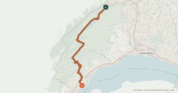 Kartenübersicht der Radroute Route du Jura