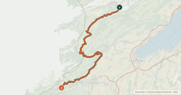 Kartenübersicht der Radroute Route du Jura