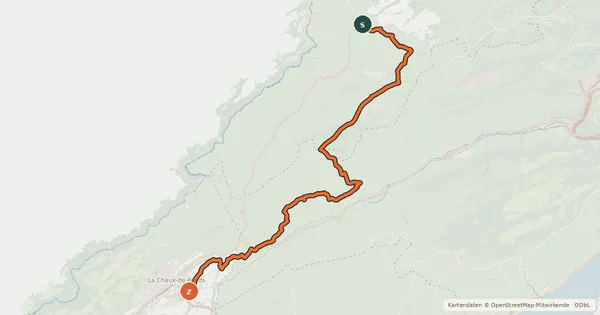 Kartenübersicht der Radroute Route du Jura