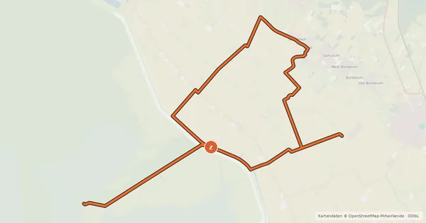 Kartenübersicht der Radroute Route durch die Köge