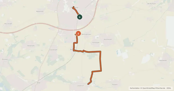 Kartenübersicht der Radroute Route gegen das Vergessen