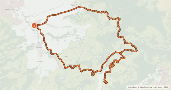 Kartenübersicht der Radroute Route Kamor – Ruhesitz
