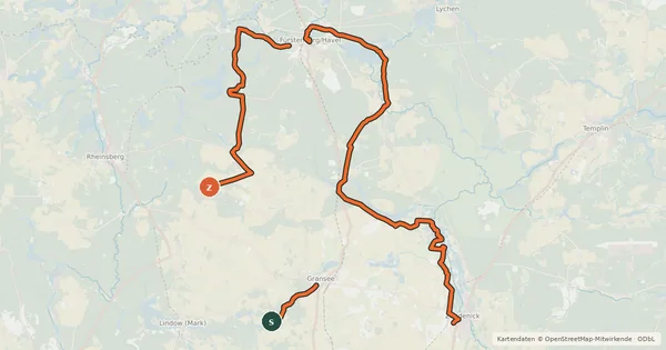 Kartenübersicht der Radroute Route REGiO-Nord