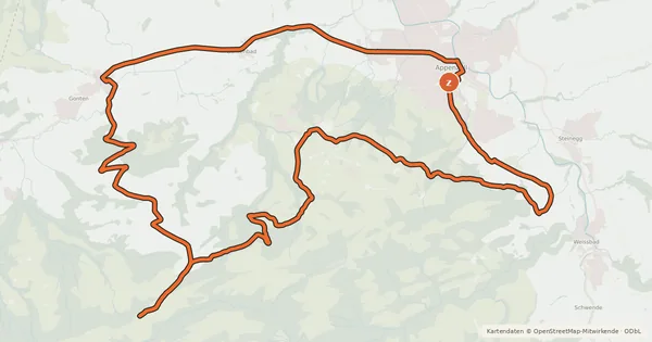 Kartenübersicht der Radroute Route Scheidegg