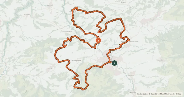 Kartenübersicht der Radroute Route Schlatt-Kau