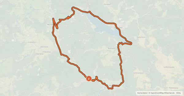 Kartenübersicht der Radroute RouteWT 12 - St. Blasierland-Schluchsee-Tour