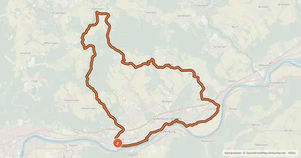Kartenübersicht der Radroute RouteWT 2 - Rhein-Murg-Tour