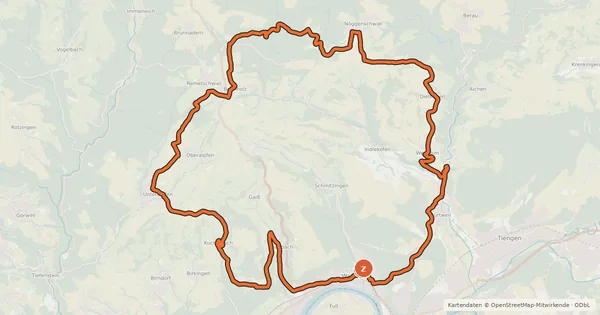 Kartenübersicht der Radroute RouteWT 3 - Rosen-Rhein-Route