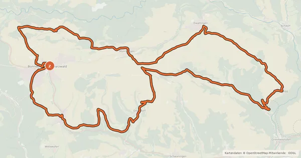 Kartenübersicht der Radroute RouteWT 8 - Wutach-Acht