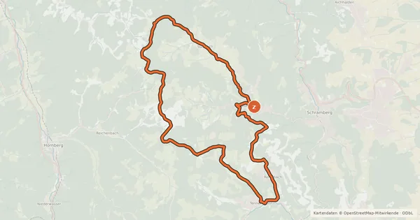 Kartenübersicht der Radroute RP11 Auf den Fohrenbühl