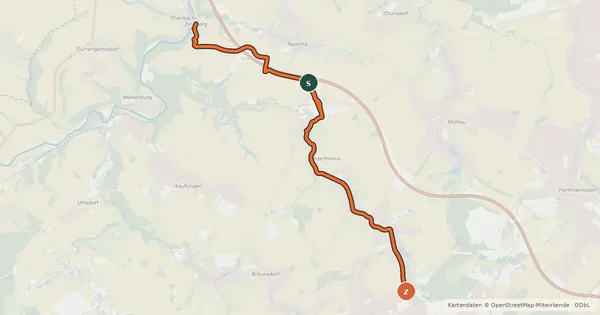 Kartenübersicht der Radroute Rr Zinnberg–Limbach-Oberfrona
