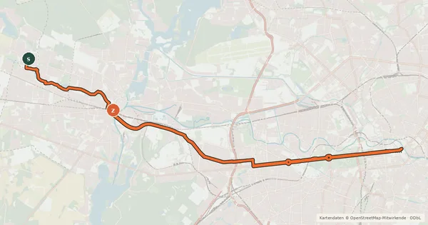 Kartenübersicht der Radroute RR3 - Spandau-Route