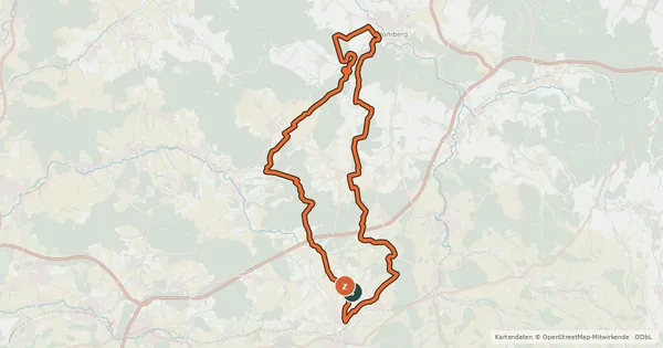 Kartenübersicht der Radroute RSC Grünberg - CTF Permanente (Crosscountry TourenFahrt)