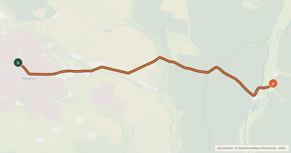 Kartenübersicht der Radroute RSW (HSK-66) Medebach - (xx) Lichtenfels-Goddelsheim