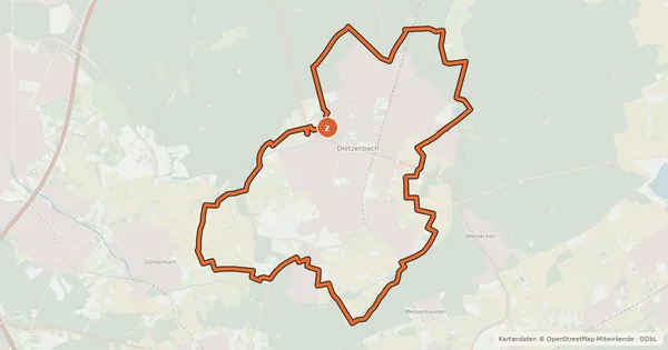 Kartenübersicht der Radroute RuDi - Rund um Dietzenbach