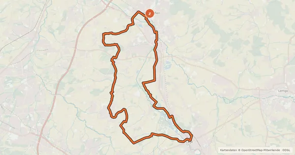 Kartenübersicht der Radroute Rübenroute