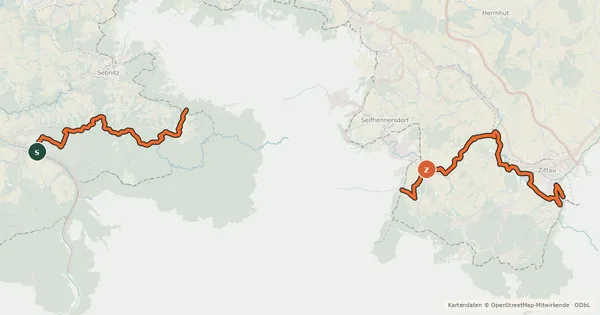 Kartenübersicht der Radroute Rübezahl-Radweg
