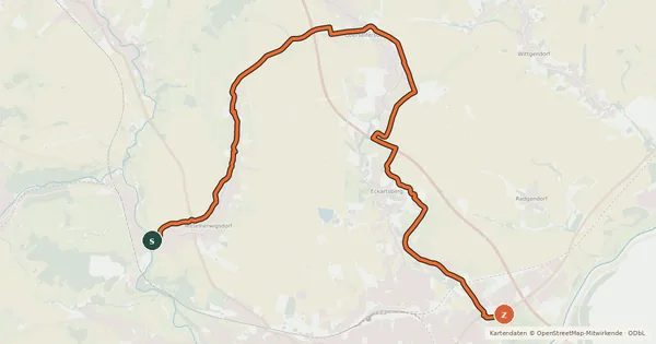 Kartenübersicht der Radroute Rübezahl zum Oder-Neiße-Radweg