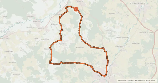 Kartenübersicht der Radroute Rückenwind Panoramarunde