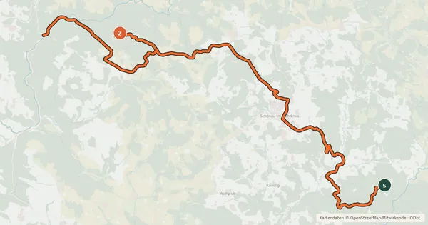 Kartenübersicht der Radroute Ruinenradroute