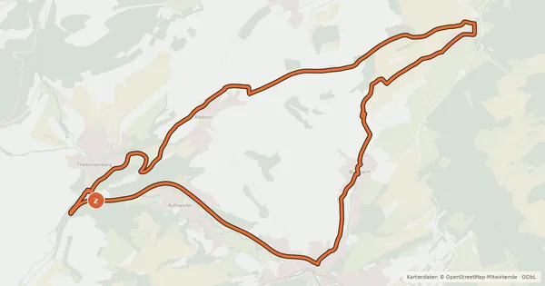 Kartenübersicht der Radroute Rund um Burg Lichtenberg