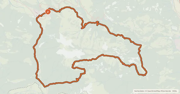 Kartenübersicht der Radroute Rund um den Brünnstein