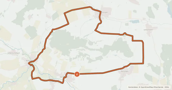 Kartenübersicht der Radroute Rund um den Hesselberg
