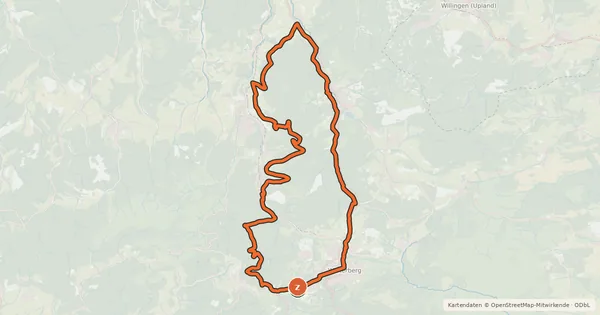 Kartenübersicht der Radroute Rund um den Kuhlenberg