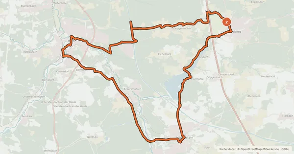 Kartenübersicht der Radroute Rund um den Rothsee