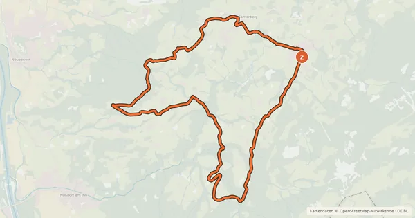 Kartenübersicht der Radroute Rund um den Samerberg (Variante)