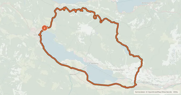 Kartenübersicht der Radroute Rund um den Schafberg