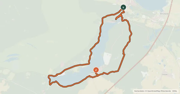 Kartenübersicht der Radroute Rund um den Werbellinsee
