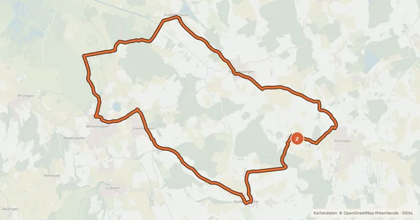 Kartenübersicht der Radroute Rund um die Rinkenburg